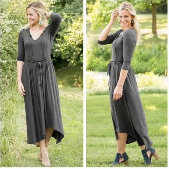 Matilda Jane Dresses & Skirts - Matilda Jane Size S Choose Your Own Path Go West Maxi Dress Women Space Dye Gray